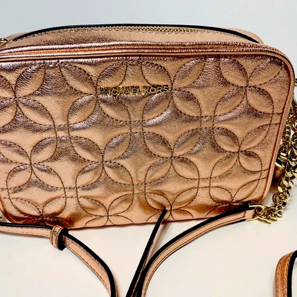 Michael Kors Metallic Rose Crossbody Bag - Picture 3 of 16